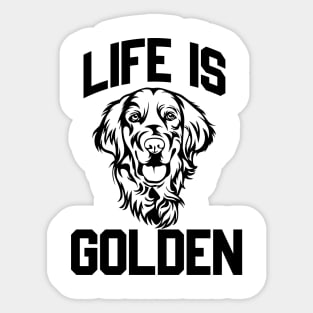 Cute Dogs Life Is Golden, Golden Retriever Sticker